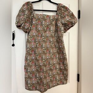 Boden floral puff sleeve mini dress